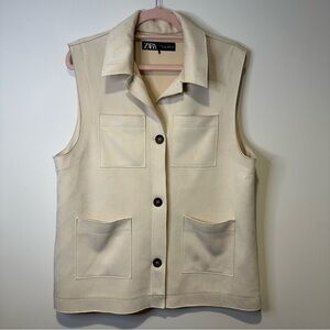 zara faux suede vest size large